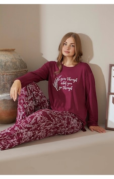 Aydoğan Kadın Büyük Beden Grow Through Yazılı Menekşe İnci Pijama Takımı 9173 Bordo Aydoğan Kadın Büyük Beden Grow Through Yazılı Menekşe İnci Pijama Takımı 9173 Bordo