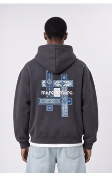 Respire Erkek Sky Patch Detaylı Oversize Hoodie Füme Respire Erkek Sky Patch Detaylı Oversize Hoodie Füme