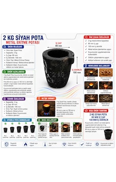 2 Kg Siyah Pota - Metal Eritme Potası