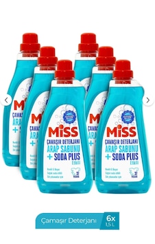 Miss Sıvı Çamaşır Deterjanı Arap Sabunu & Soda Plus 6'lı Paket 6x1.5 L 1500 ML