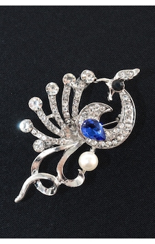 Yeniden Doğuşun Hikayesi Anka Kuşu Broş Gümüş Renk Safir Mavi Zirkon Taşlı İncili Kadın Yaka İğnesi Çok renkli Yeniden Doğuşun Hikayesi Anka Kuşu Broş Gümüş Renk Safir Mavi Zirkon Taşlı İncili Kadın Yaka İğnesi Çok renkli
