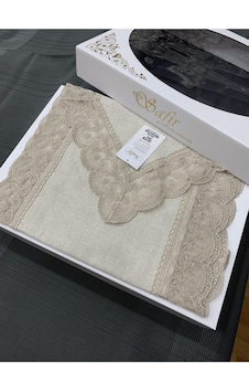 Jute Güpürlü Kahve Gold Runner