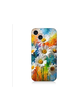 Apple Uyumlu iPhone 15 Plus Papatya Bahçesi Desenli Silikon Kılıf Silikon Apple Uyumlu iPhone 15 Plus Papatya Bahçesi Desenli Silikon Kılıf Silikon