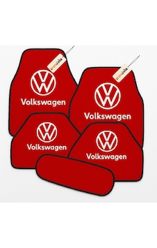 Volkswagen Logolu Kırmızı Oto Halı Paspas Seti 5 Parça Araca Özel Şık Ve Kaymaz Zemin Koruma Volkswagen Logolu Kırmızı Oto Halı Paspas Seti 5 Parça Araca Özel Şık Ve Kaymaz Zemin Koruma