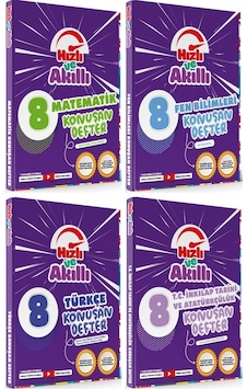 Tammat 8. Sınıf Matematik + Fen Bilimleri + Türkçe + İnkılap Tarihi Hızlı Ve Akıllı Konuşan Defter Soru Bankası Set 4 Kitap