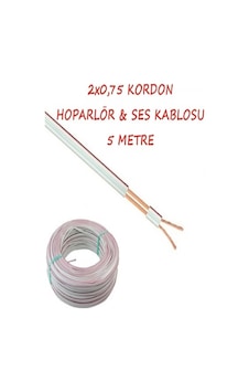 2x0,75 Kordon Ses Led Ve Hoparlör Kablosu Şeritli Beyaz Kablo 5 Metre Diğer 2x0,75 Kordon Ses Led Ve Hoparlör Kablosu Şeritli Beyaz Kablo 5 Metre Diğer