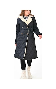 Lovie Moda Kadın Kürk Detaylı Mont Siyah Lovie Moda Kadın Kürk Detaylı Mont Siyah