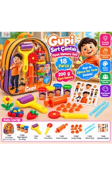 Sırt Çantalı Gupi Oyun Hamuru Seti 200 Gr 18 Parça Turuncu Sırt Çantalı Gupi Oyun Hamuru Seti 200 Gr 18 Parça Turuncu