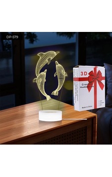 Dempower Yunus Şekilli Gece Lambası - Dekoratif 3d Görünümlü Estetik Aydınlatma Çok Renkli Dempower Yunus Şekilli Gece Lambası - Dekoratif 3d Görünümlü Estetik Aydınlatma Çok Renkli