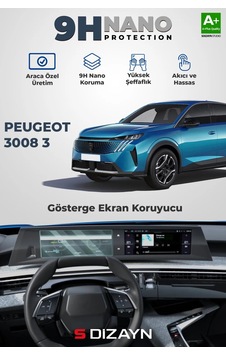 S-dizayn Peugeot 3008 3 10 İnç 9h Nano Gösterge Ekran Koruyucu Parlak 2024 Üzeri A+ Kalite