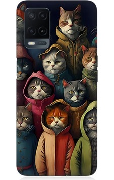 Oppo A54 Uyumlu Silikon Kılıf Kapşonlu Kediler Oppo A54 Uyumlu Silikon Kılıf Kapşonlu Kediler