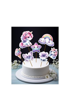 Unicorn Ve Gökkuşağı Büyük Boy Pasta Kürdanı Pasta Süsü Ve Cupcake - Pasta -kurabiye Süsleri 7 Parça Diğer Unicorn Ve Gökkuşağı Büyük Boy Pasta Kürdanı Pasta Süsü Ve Cupcake - Pasta -kurabiye Süsleri 7 Parça Diğer