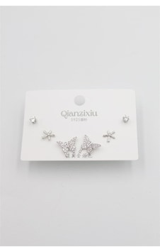 Çoklu Set Küpe - Gümüş Çoklu Set Küpe - Gümüş