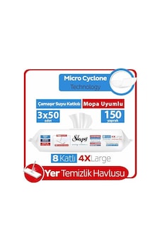 Easy Clean Çamaşır Suyu Katkılı Mopa Uyumlu Yer Temizlik Havlusu&mendili 3x50 150 Yaprak 0 Easy Clean Çamaşır Suyu Katkılı Mopa Uyumlu Yer Temizlik Havlusu&mendili 3x50 150 Yaprak 0