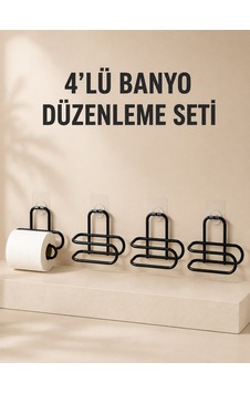 4 Adet Yapışkanlı Tuvalet Kağıdı Askısı Siyah Metal Delmeden Duvara Monte Wc Kağıtlık Diğer 4 Adet Yapışkanlı Tuvalet Kağıdı Askısı Siyah Metal Delmeden Duvara Monte Wc Kağıtlık Diğer
