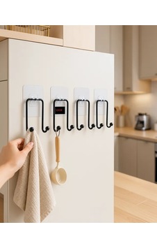 Astraltech 4 Adet Yapışkanlı Çok Amaçlı Askılık Mutfak Banyo Çok Renkli