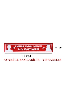 Sosyal Mesafe Sticker Salgın Virüs Ikaz Emniyet Uyarı Levhası (420610553)