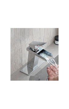 Rena Design Lavabo Bataryasi Krom Şelale Kare Gövde Eğimli Havza Banyo Armatür Çift Giriş Lüks Ergonamik Rena Design Lavabo Bataryasi Krom Şelale Kare Gövde Eğimli Havza Banyo Armatür Çift Giriş Lüks Ergonamik