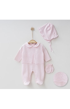 Buse&Eylül Bebe Pembe Uzun Tüllü 3 Parça Kız Bebek Tulum Takım-Pembe Buse&Eylül Bebe Pembe Uzun Tüllü 3 Parça Kız Bebek Tulum Takım-Pembe