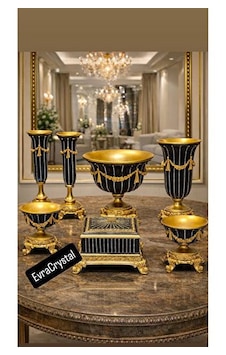 8 Parça Polyester Siyah Renk Konsol Salon Takımı 0