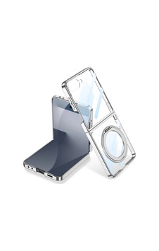 Samsung Galaxy Uyumlu Z Flip 7 M-safe Şarj Özellikli Zore Kıpta Kpt-02 Standlı Kapak Gümüş Samsung Galaxy Uyumlu Z Flip 7 M-safe Şarj Özellikli Zore Kıpta Kpt-02 Standlı Kapak Gümüş