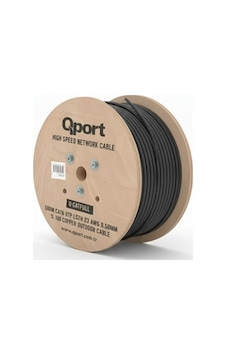 Qport Q-catfull 500 M Lszh Cat6 Outdoor 23awg 0.58mm %100 Bakır Siyah Kablo Qport Q-catfull 500 M Lszh Cat6 Outdoor 23awg 0.58mm %100 Bakır Siyah Kablo