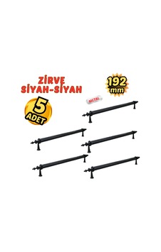 5 Adet Metal Zirve Mobilya Çekmece Dolap Kulpu Siyah-siyah 192mm Siyah - Siyah 5 Adet Metal Zirve Mobilya Çekmece Dolap Kulpu Siyah-siyah 192mm Siyah - Siyah