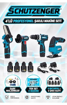 Şarjlı 4 Lü Set 4 Akülü Şarjlı Dekupaj Spral Taşlama Matkap Vidalama Budama Testere Mavi Seri Dawreek3 Şarjlı 4 Lü Set 4 Akülü Şarjlı Dekupaj Spral Taşlama Matkap Vidalama Budama Testere Mavi Seri Dawreek3