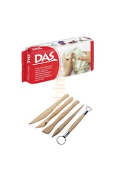 Das Beyaz Seramik Kili 500 Gr+ Modelaj Kalemi Ebeşuar 5 Li Ahşap Set Das Beyaz Seramik Kili 500 Gr+ Modelaj Kalemi Ebeşuar 5 Li Ahşap Set