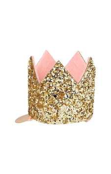 Meri Meri - Mini Gold Glitter Crown Hair Clip - Mini Altın Simli Toka Çok Renkli Meri Meri - Mini Gold Glitter Crown Hair Clip - Mini Altın Simli Toka Çok Renkli