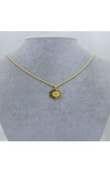 Yeni Sezon 22 Ayar Altın Kaplama Burgu Zincir'li Tuğra'lı Yonca Kadın Kolye Gold Yeni Sezon 22 Ayar Altın Kaplama Burgu Zincir'li Tuğra'lı Yonca Kadın Kolye Gold