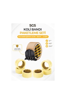 Sgs Akrilik Koli Bandı 6'lı Ekonomik Paket - 45 Mm X 100 M Şeffaf Bant Ve Kesme Aparatı Sgs Akrilik Koli Bandı 6'lı Ekonomik Paket - 45 Mm X 100 M Şeffaf Bant Ve Kesme Aparatı