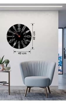 Otomobil Parçaları Tasarım Ahşap Duvar Saati - 40x40 Cm Mekanik Saat Çok Renkli Otomobil Parçaları Tasarım Ahşap Duvar Saati - 40x40 Cm Mekanik Saat Çok Renkli