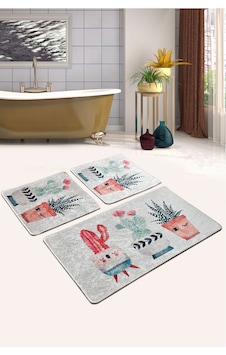 Happy Cactus Djt 3 Lü Set Banyo Paspası Klozet Takımı Çok Renkli Happy Cactus Djt 3 Lü Set Banyo Paspası Klozet Takımı Çok Renkli