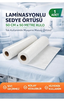 Laminasyonlu Sedye Örtüsü 50 Cm X 50 Metre Rulo Tek Kullanımlık Muayene Masası Örtüsü 1 Adet Bej Laminasyonlu Sedye Örtüsü 50 Cm X 50 Metre Rulo Tek Kullanımlık Muayene Masası Örtüsü 1 Adet Bej