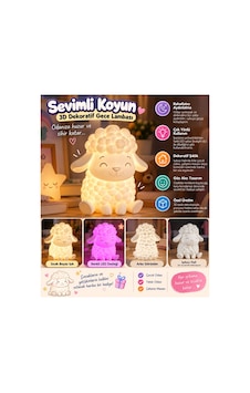 Sevimli Koyun Tasarımlı 3d Dekoratif Gece Lambası - Çocuk Odası Ve Masaüstü Pilli Işıklı Süs 86095647 Sevimli Koyun Tasarımlı 3d Dekoratif Gece Lambası - Çocuk Odası Ve Masaüstü Pilli Işıklı Süs 86095647