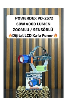 Powerdex Pd-2572 60w & 4000 Lümen Profesyonel Zoomlu Sensörlü Dijital Lcd Kafa Feneri Siyah Powerdex Pd-2572 60w & 4000 Lümen Profesyonel Zoomlu Sensörlü Dijital Lcd Kafa Feneri Siyah