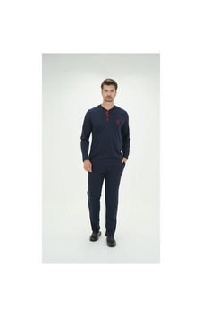 Moda Dua D's Damat 01005 Uzun Kol Pijama Takımı Lacivert Moda Dua D's Damat 01005 Uzun Kol Pijama Takımı Lacivert