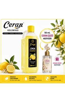 Limon Kolonyası 80 Derece 900 Ml Ceran Çiçeği Hediyeli
