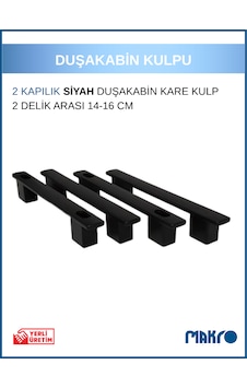 Duşakabin Cam Kapı Kulp Siyah Kol Ayarlı 14-16 Cm Siyah Duşakabin Cam Kapı Kulp Siyah Kol Ayarlı 14-16 Cm Siyah