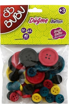 Bu-Bu Renkli Düğme 1.2Cm 2.5Cm 40'Lı Hs0007 Bu-Bu Renkli Düğme 1.2Cm 2.5Cm 40'Lı Hs0007