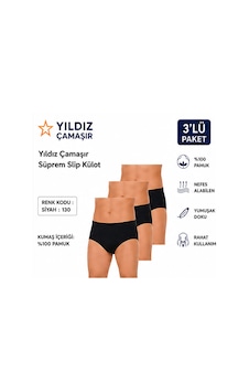 Yıldız Çamaşır Erkek Süprem Slip Külot 03-130-131 - 3 Adet Siyah Yıldız Çamaşır Erkek Süprem Slip Külot 03-130-131 - 3 Adet Siyah