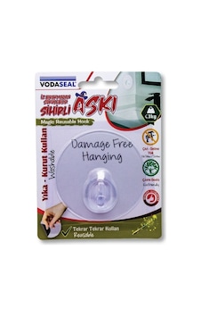 Vodaseal Iz Bırakmadan Sökülebilir Sihirli Askı Şeffaf Yuvarlak 8 Çok Renkli Vodaseal Iz Bırakmadan Sökülebilir Sihirli Askı Şeffaf Yuvarlak 8 Çok Renkli