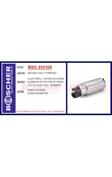 Bsc 454168 Benzin Yakıt Pompası Elektrikli Astra G-corsa B-omega B-vectra B-tıgra 1.4-1.6-1.8-2.0 16v - Samara 815037-815039-9120218-9200109 - Bsc 454168 Benzin Yakıt Pompası Elektrikli Astra G-corsa B-omega B-vectra B-tıgra 1.4-1.6-1.8-2.0 16v - Samara 815037-815039-9120218-9200109 -