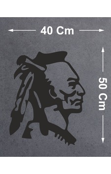 Savaşçı Son Mohikan Kızılderili Sticker - Kızıl Derili Yerli Sticker - Oto Araba Motosiklet Kask Sticker - 00219 50X40 Cm