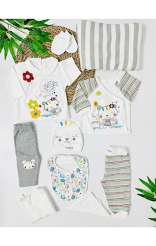 Alpbebe Andora Sweet 10lu Yenidoğan Hastane Çıkışı Set - Krem Krem