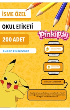 İsim Yazılabilir Pikachu Temalı Okul Etiketi Kalem & Defter İçin 200 Adet Çoklu İsim Yazılabilir Pikachu Temalı Okul Etiketi Kalem & Defter İçin 200 Adet Çoklu