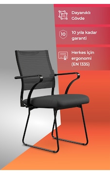 Ergolife Sit Air 24/7 M4-280k - Fileli, Siyah, Toplantı Odası, Bekleme Sandalyesi - 6a0.60.1.6a5 Ergolife Sit Air 24/7 M4-280k - Fileli, Siyah, Toplantı Odası, Bekleme Sandalyesi - 6a0.60.1.6a5