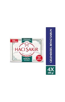 Hacı Şakir Doğal Saf Geleneksel Beyaz Sabun 4 x 200 G Hacı Şakir Doğal Saf Geleneksel Beyaz Sabun 4 x 200 G