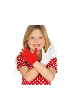 Relatos Gösteriler İçin 1 Çift Kırmızı Beyaz Pandomim Eldiveni Çocuk Boy Altın Relatos Gösteriler İçin 1 Çift Kırmızı Beyaz Pandomim Eldiveni Çocuk Boy Altın